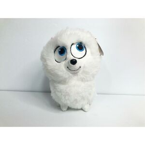 the secret life of pets fidget white fluffy dog 6 inches pink bow ty beanie baby